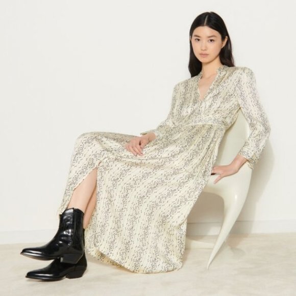 Sandro Shira Silky Maxi Dress - Picture 1 of 5